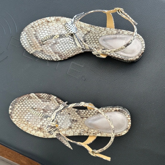 Alexander Birman Clarista T-strap sandal, python print. With box - Picture 3 of 10